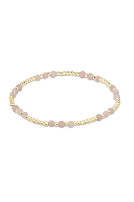 enewton • Gemstone Gold Joy Pattern 3mm Bead Bracelet - Pink Opal
