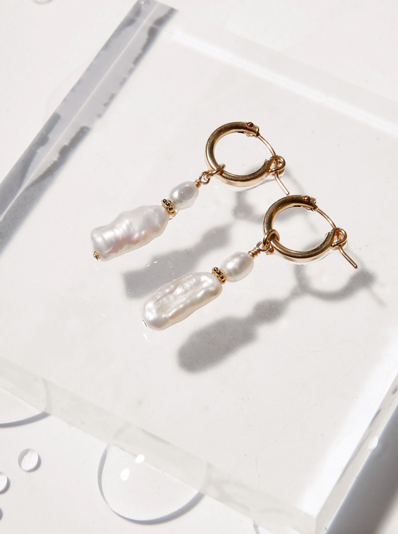 ABLE • Freshwater Chunky Pearl Earrings Gold Filled