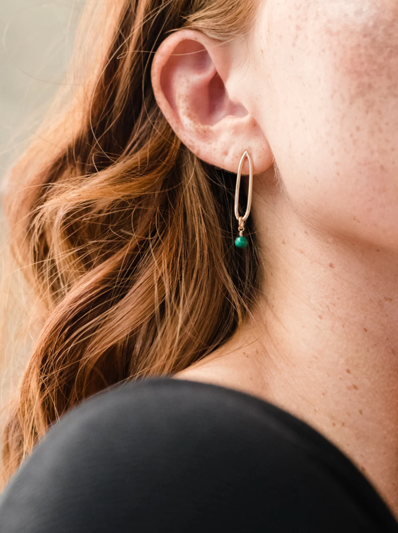 ABLE • Malachite Drop Earrings Gold