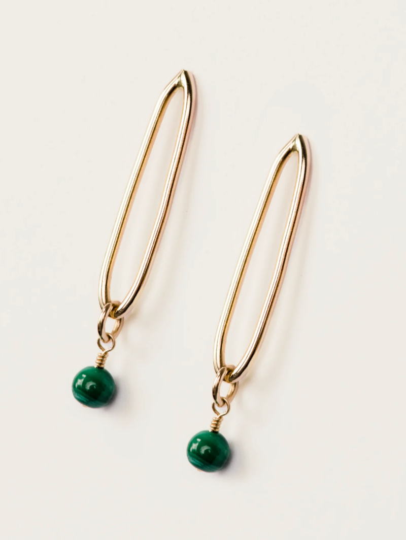 ABLE • Malachite Drop Earrings Gold