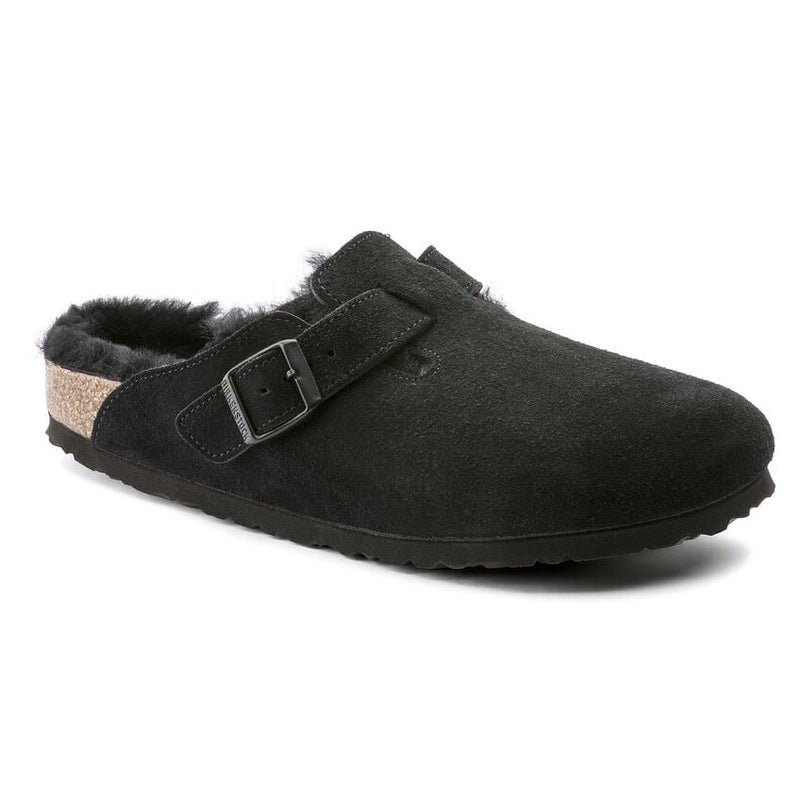 Birkenstock® • Boston Suede with Shearling - Black