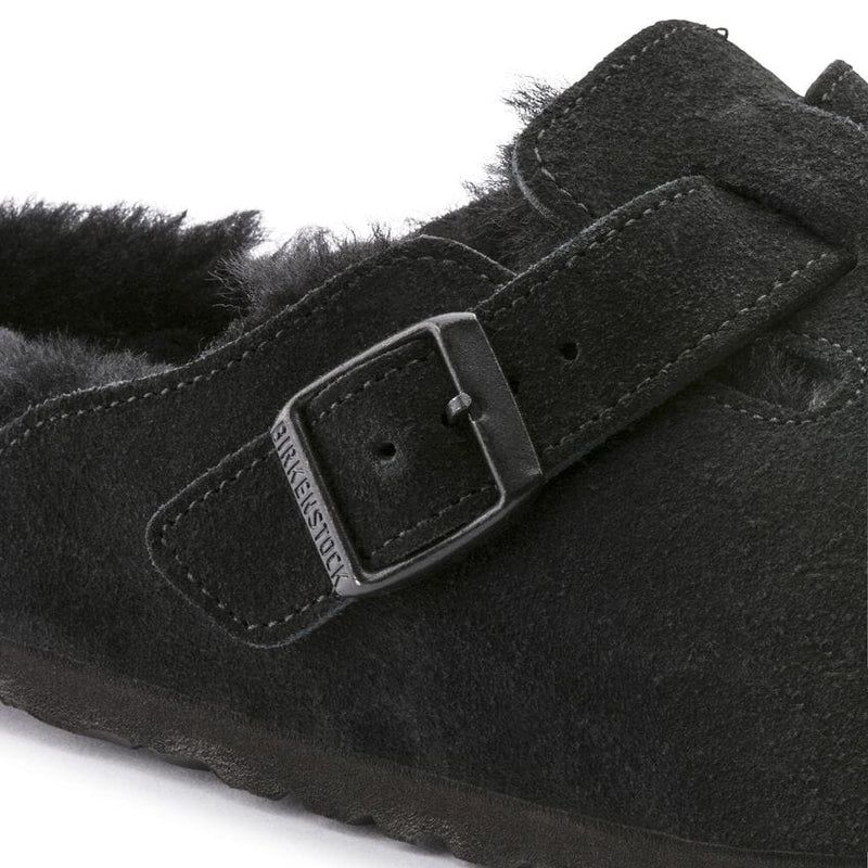 Birkenstock® • Boston Suede with Shearling - Black
