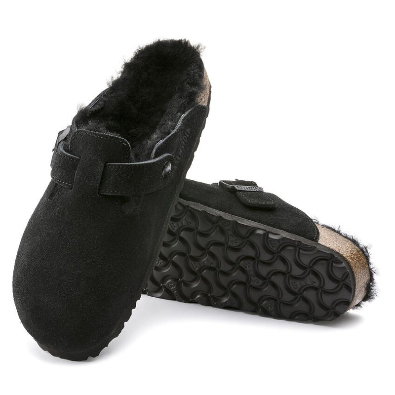 Birkenstock® • Boston Suede with Shearling - Black