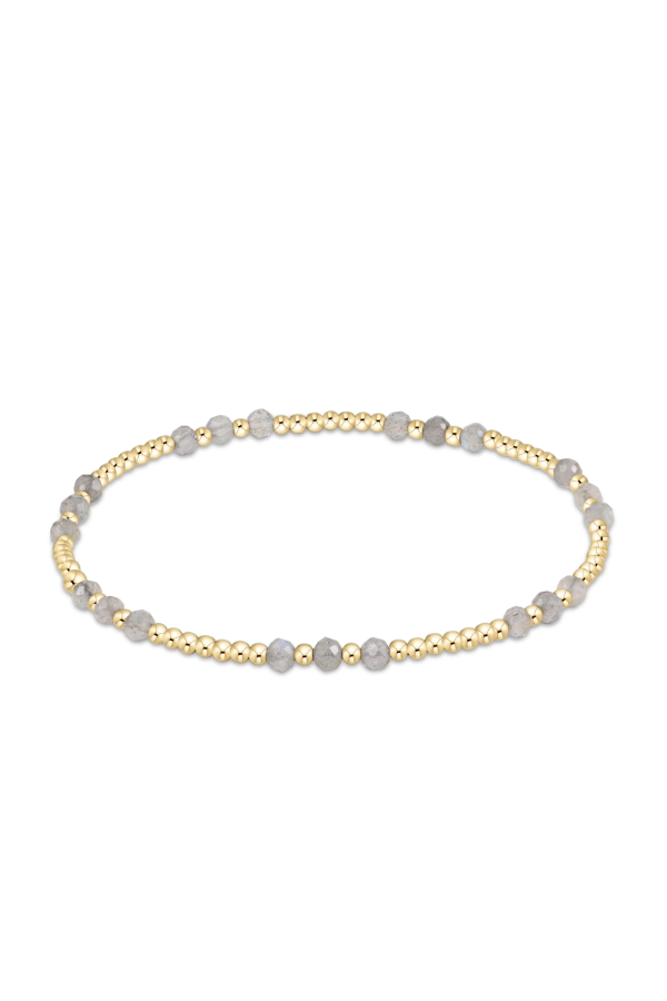 enewton • Gemstone Gold Joy Pattern 3mm Bead Bracelet - Labradorite