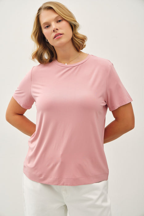 Basic Short Sleeve Tee - Dusty Rose