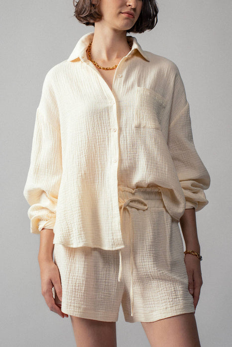 Gauze Button Up - Ivory