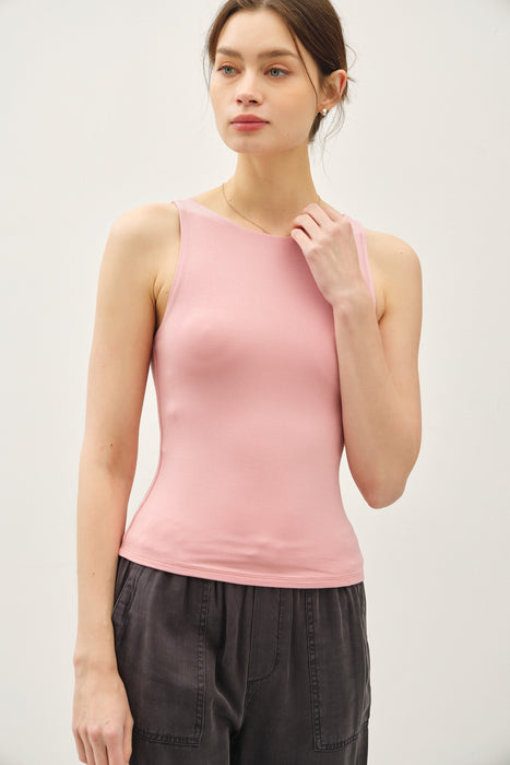 Boat Neck Tank - Dusty Pink