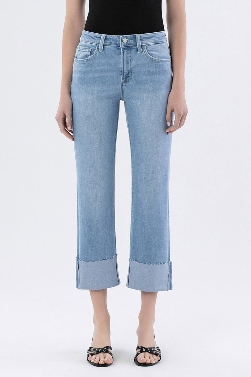 Vervet • High Rise Cuffed Cropped Straight - Jude