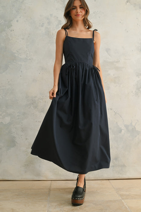Bow Tie Maxi Dress - Navy