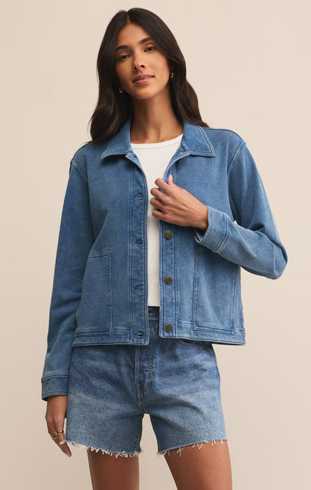 Z Supply • Bel Air Knit Denim Jacket - Vintage Indigo