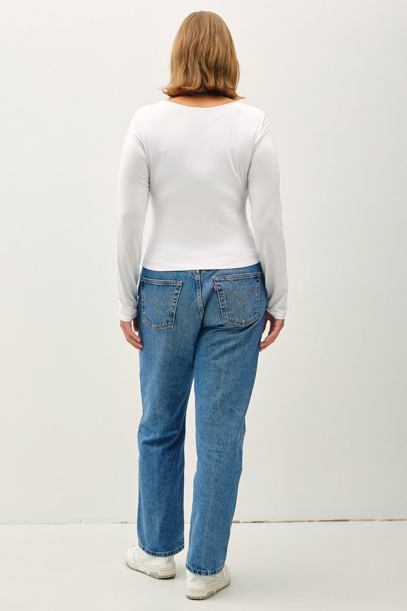 Basic Scoop Neck Top - White