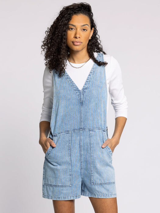 Thread & Supply • Romper - Washed Indigo Stripe