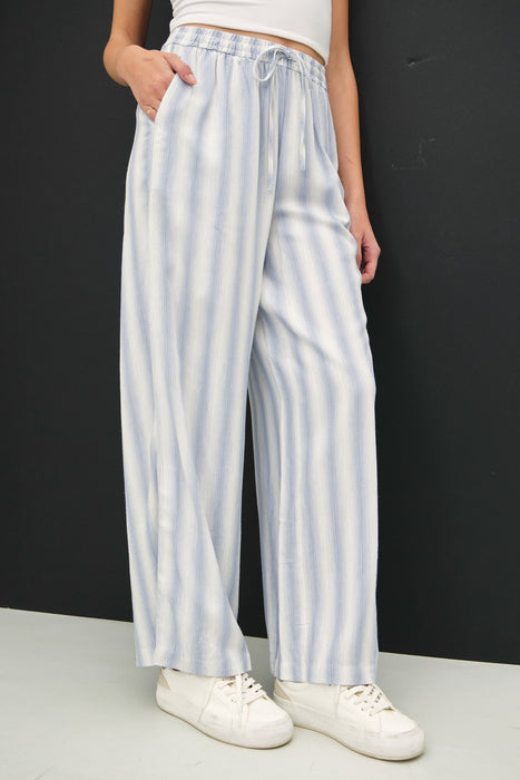 Ombre Striped Linen Pants - Chambray