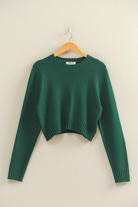 Cropped Sweater - Dark Green