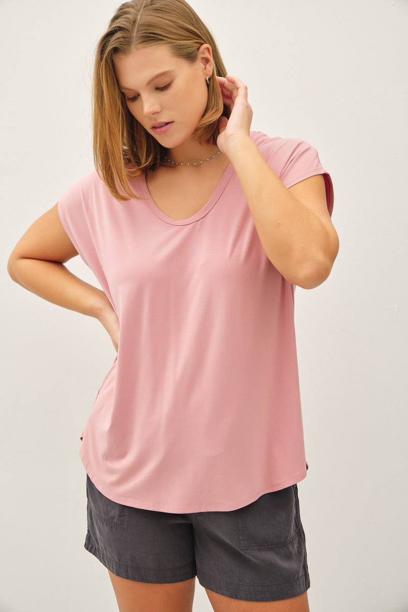Scoop Neck Tank - Dusty Rose