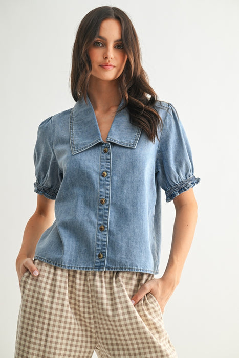 Denim Button Up Blouse