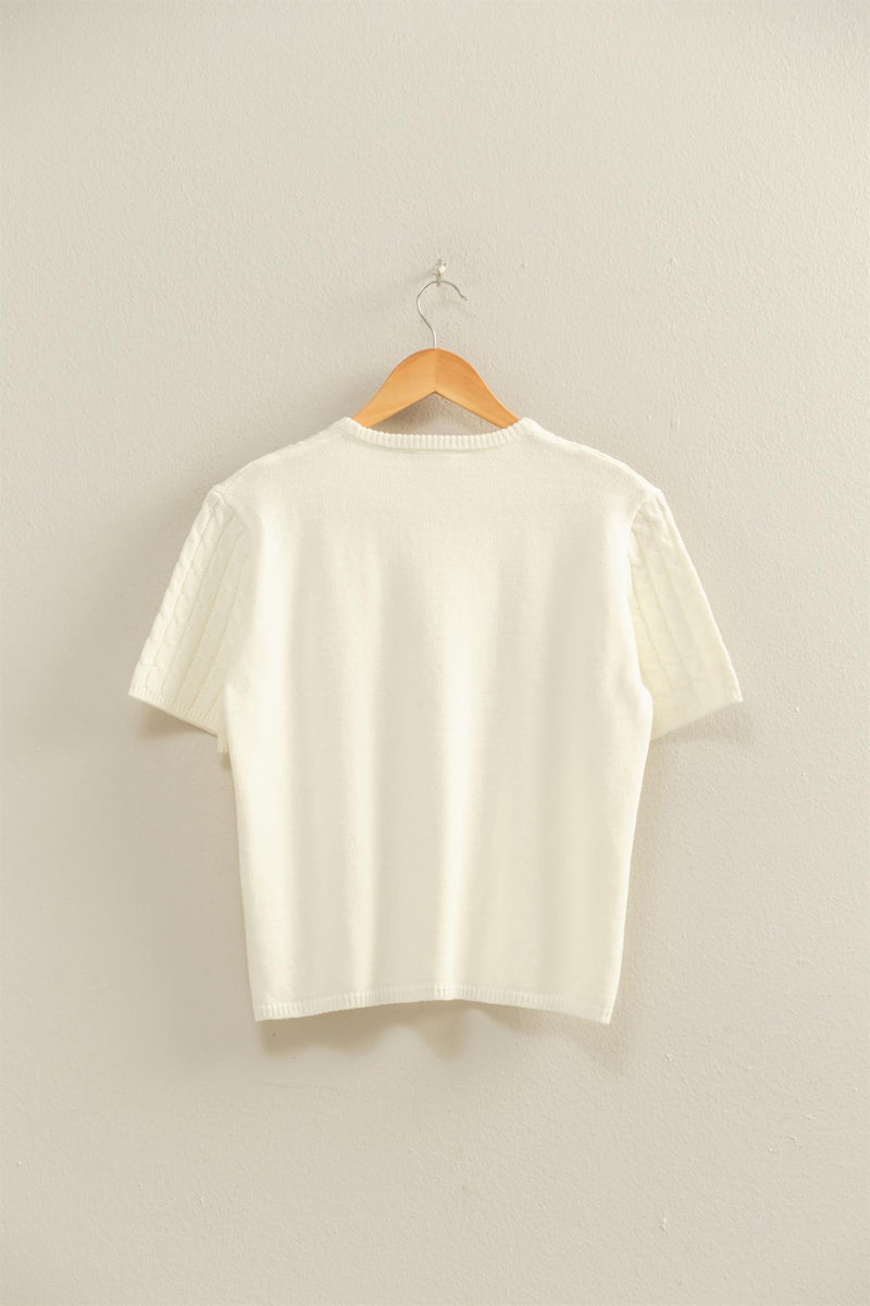 Cable Sweater Whip Cream