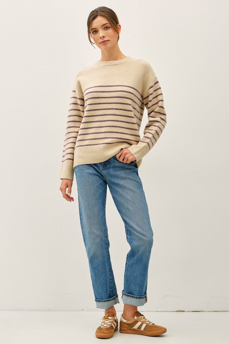 Striped Wool Blend Sweater
