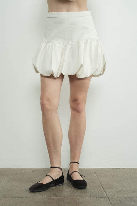 Linen Bubble Shorts - Off White
