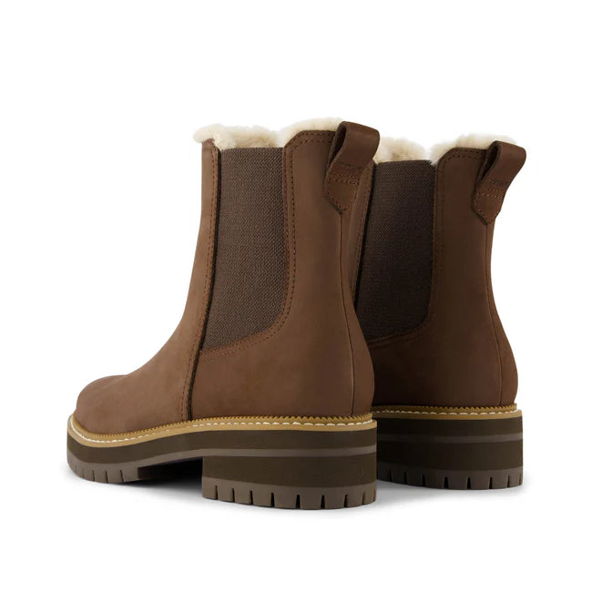 TOMS Bennet Boots Oak Brown Nubuck Leather/Faux Fur