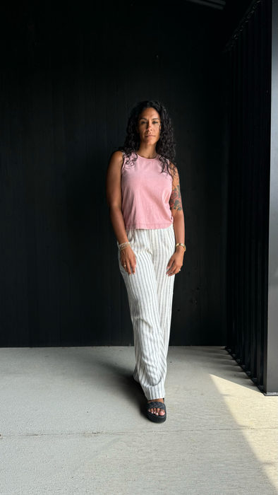 Wide Leg Linen Pant - Ivory