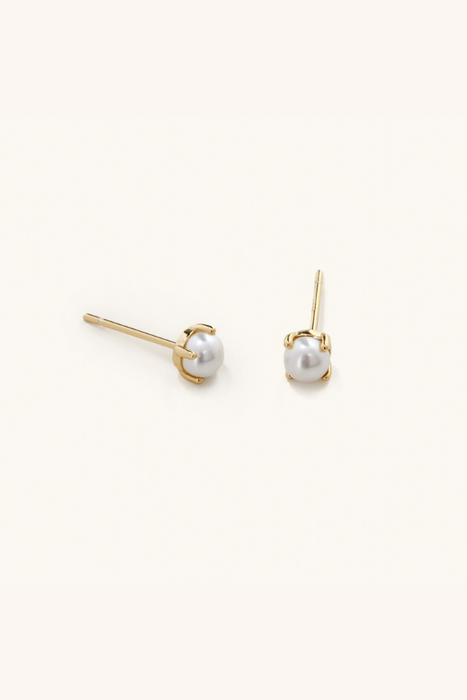 Nikki Smith Designs • Golden Pearl Stud Earrings