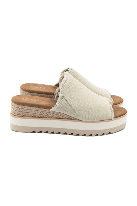 TOMS • Diana Mule Textured Denim/Fray - White Onyx
