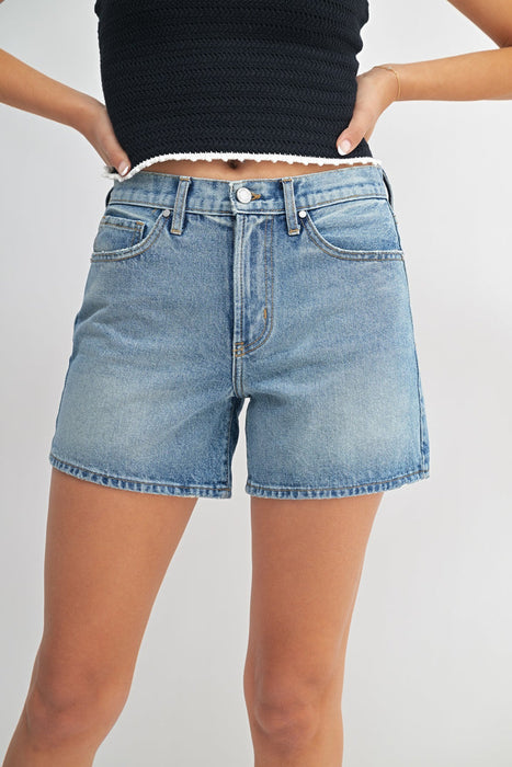 Vintage High Rise Non-Stretch Short - Medium Wash