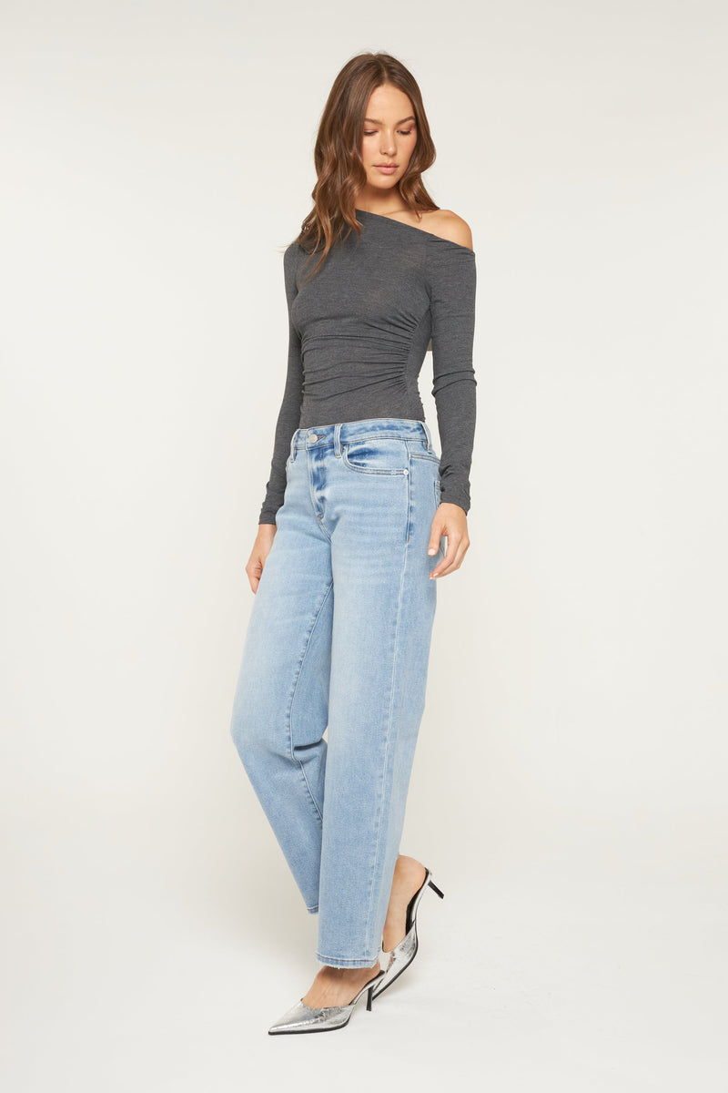 Mica • Mid Rise Loose Straight - Windows Blue
