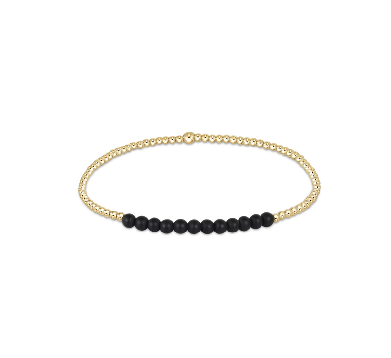 enewton • Bliss Gold 2mm Bead Matte Onyx Bracelet