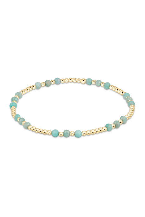 enewton • Gemstone Gold Joy Pattern 3mm Bead Bracelet - Amazonite