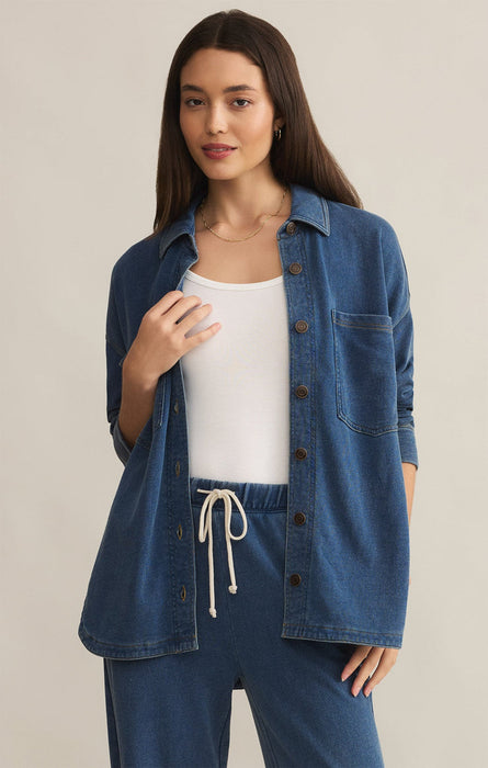 Z Supply • All Day Cropped Knit Jacket - Vintage Indigo
