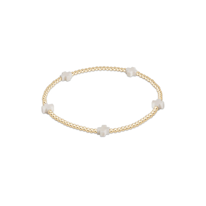 enewton • Signature Cross 2mm Bead Bracelet Off-White