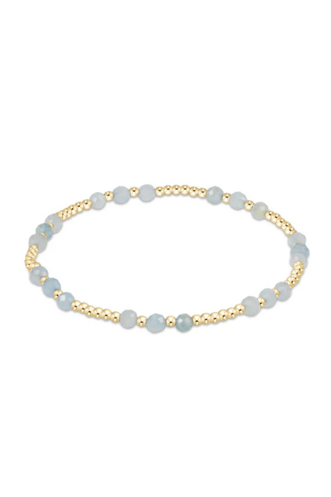 enewton • Gemstone Gold Joy Pattern 3mm Bead Bracelet - Aqua