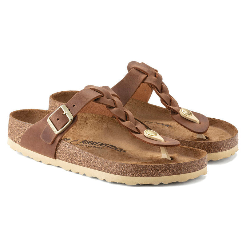 Birkenstock® • Gizeh Braided Oiled Leather - Cognac