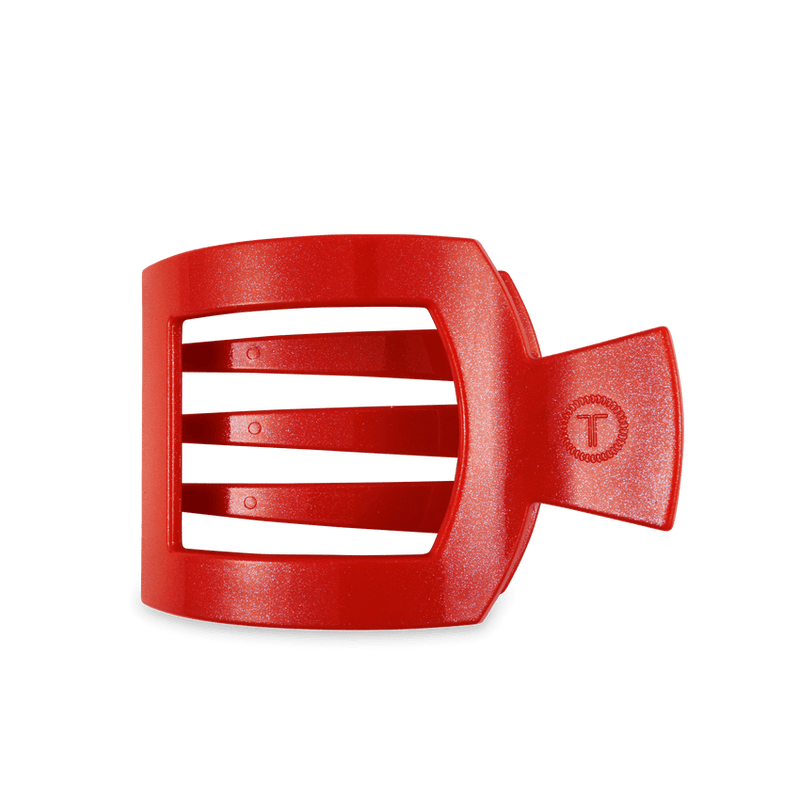 Teleties •  Large Flat Square Hair Clip - Rudolph Red
