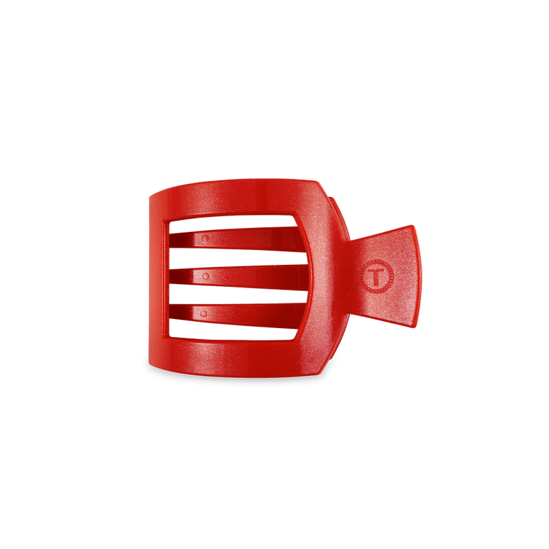 Teleties •  Small Flat Square Hair Clip - Rudolph Red