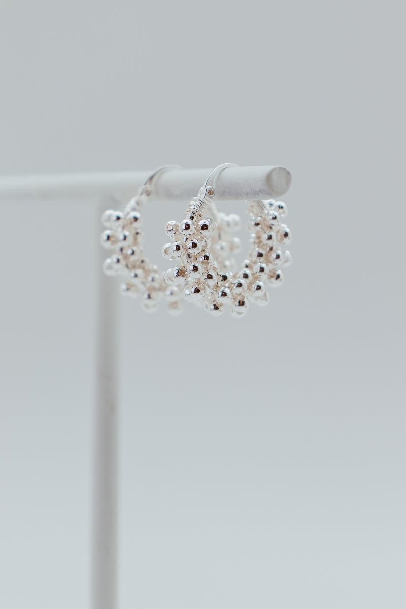 Sterling Silver Plated Beaded Bubbles Earring - 23691