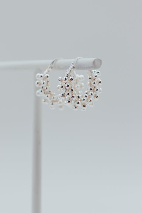 Sterling Silver Plated Beaded Bubbles Earring - 23691