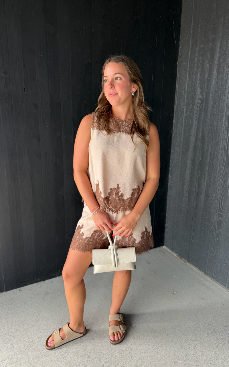 Lace Trim Tank - Ecru