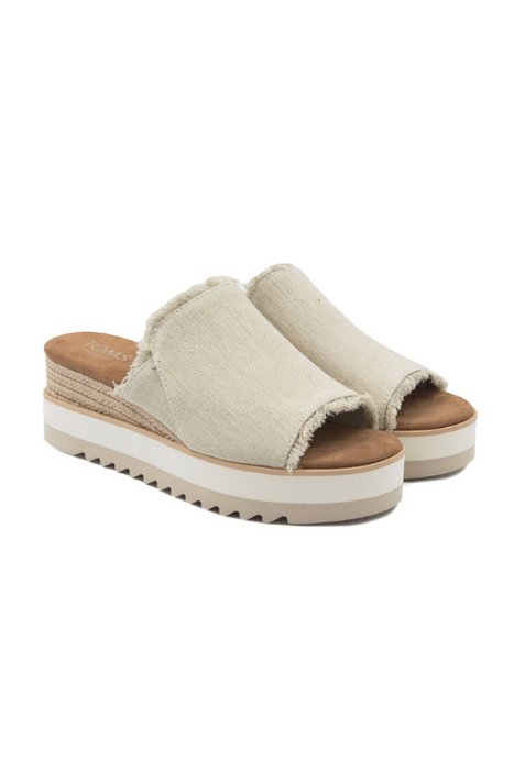 TOMS • Diana Mule Textured Denim/Fray - White Onyx