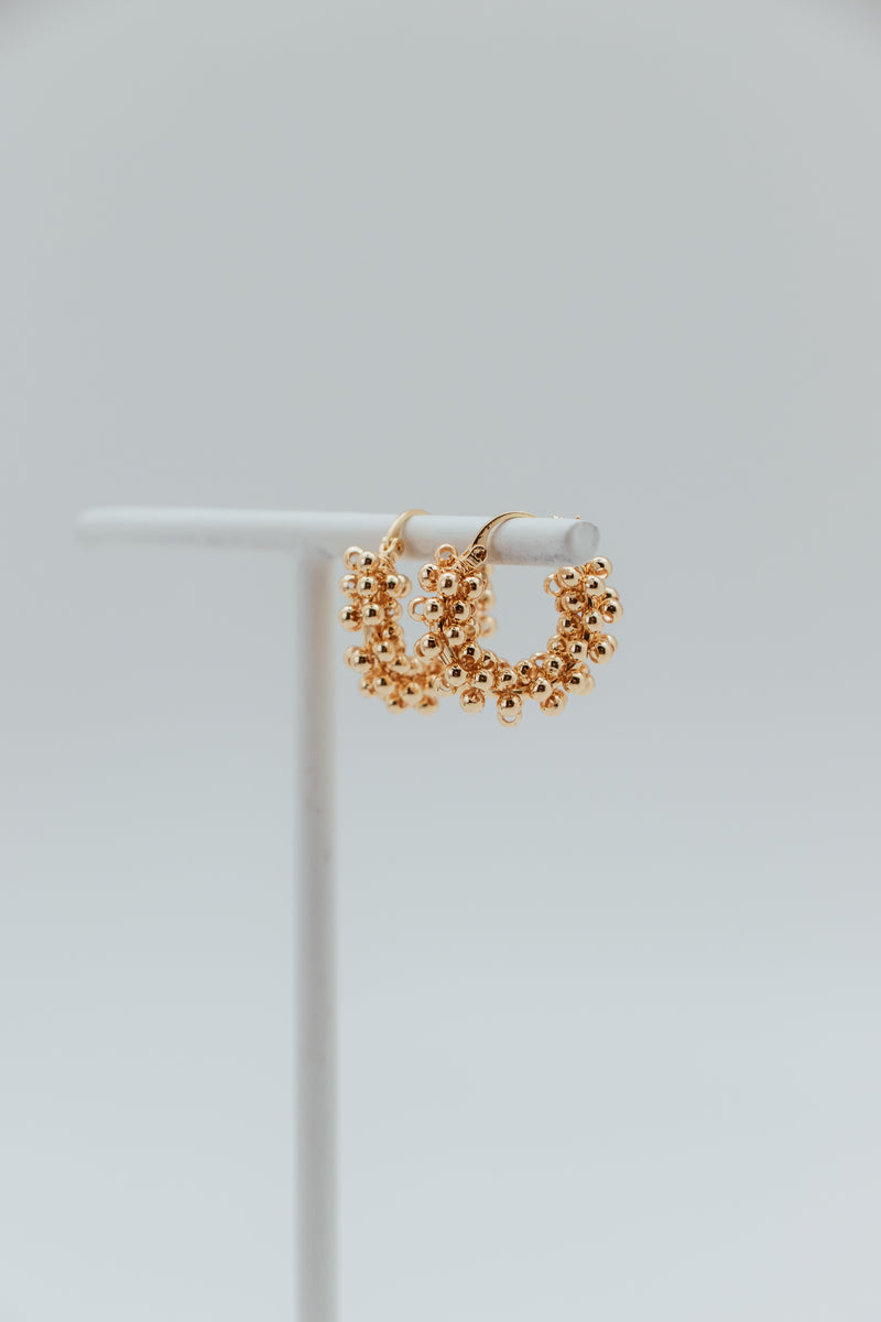 Gold 18K Plated Beaded Bubbles Earring - 23691
