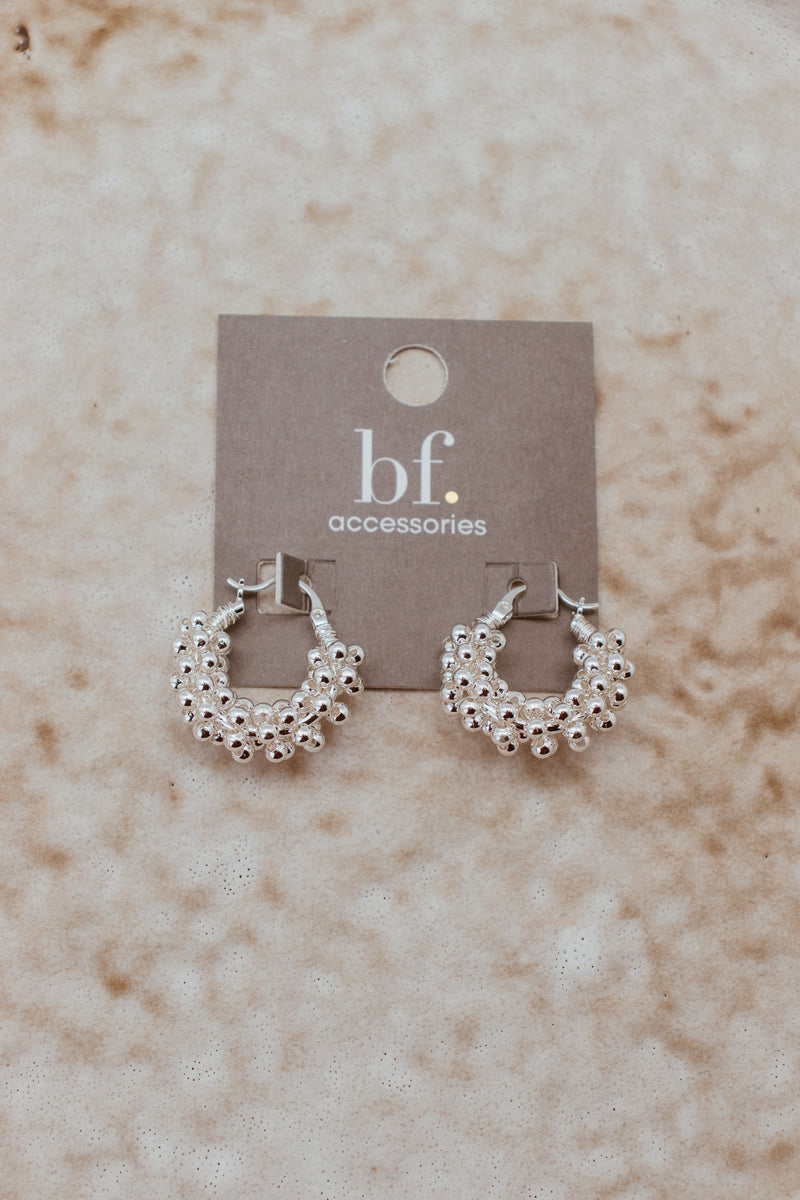 Sterling Silver Plated Beaded Bubbles Earring - 23691