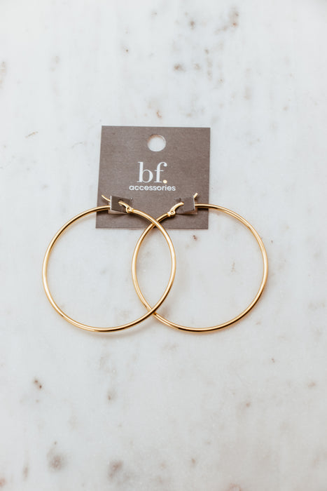 18K 60mm Gold Hoop Earrings