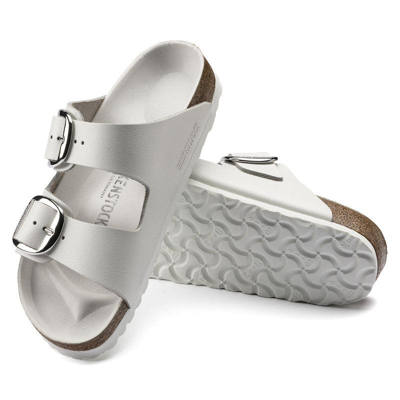 Birkenstock® • Arizona Big Buckle Silver Oiled Leather (Regular Fit) - White