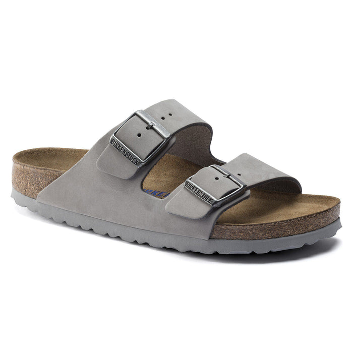 Birkenstock Arizona Soft Footbed Nubuck Leather Narrow Fit Dove Gray