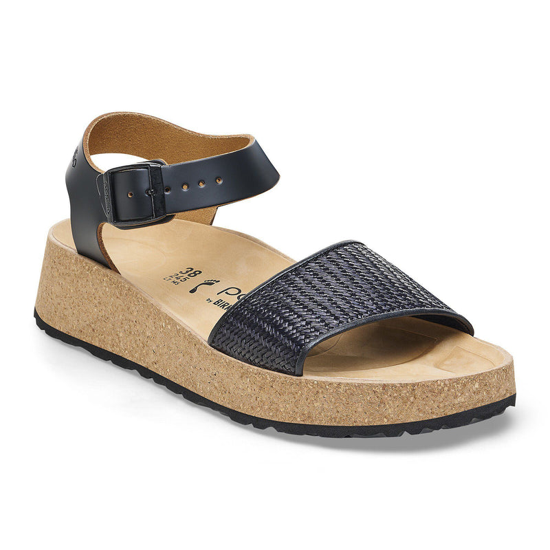 Birkenstock® • Glenda Black Raffia (Narrow Fit) - Black