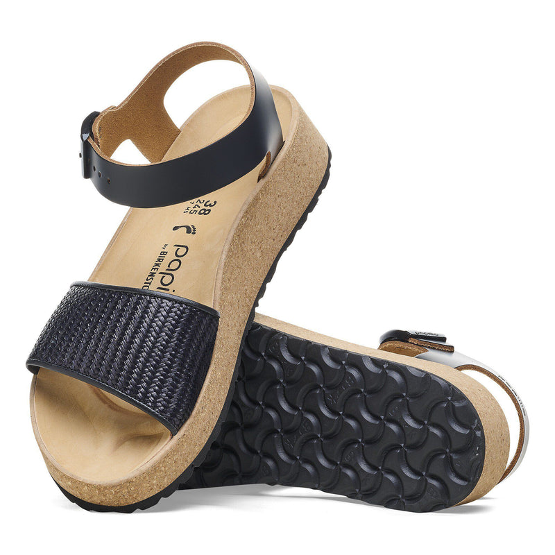 Birkenstock® • Glenda Black Raffia (Narrow Fit) - Black