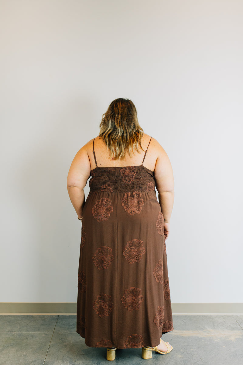 Floral Midi Dress - Mocha