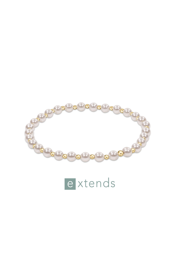 enewton • Extends Classic Grateful Pattern 4mm Bead Bracelet - Pearl